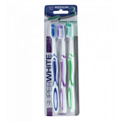 Brush Medium lot de 3 avec gratte langue