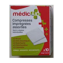 Compresses imprégnées assorties - MédicAID